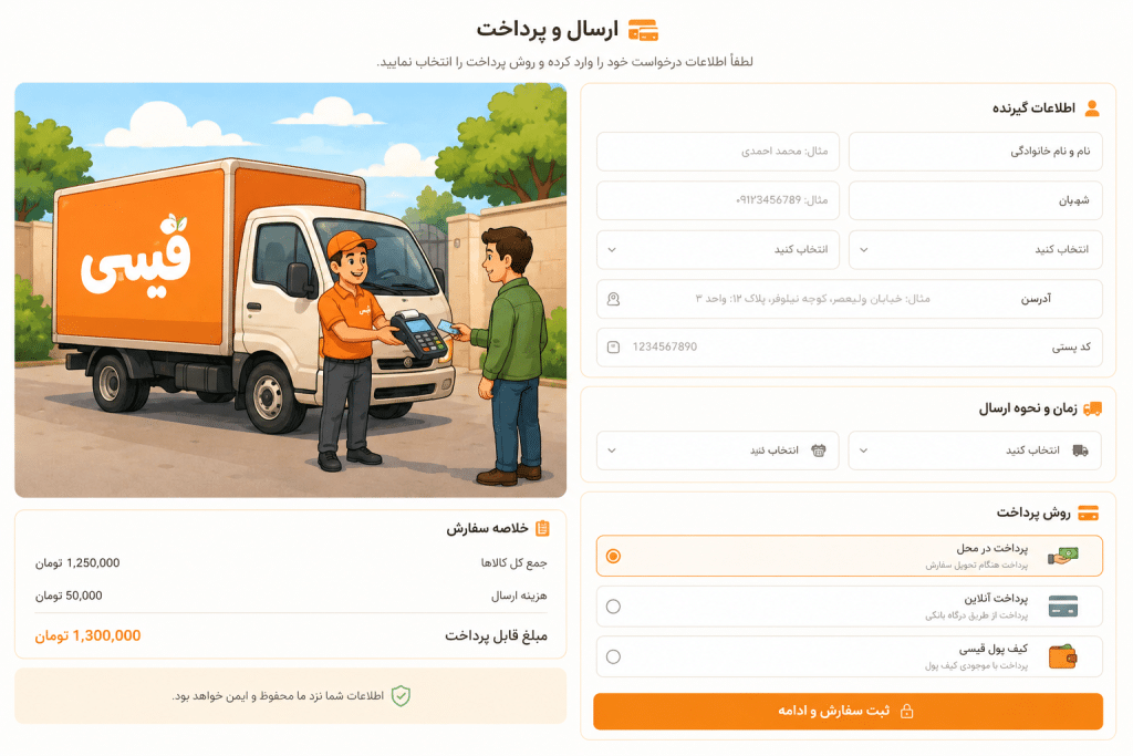 شرایط ارسال و پرداخت