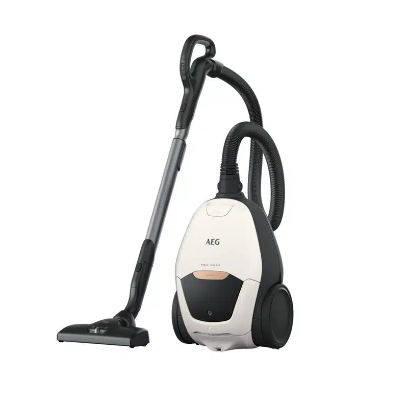 جاروبرقی AEG VX82-1-ALR بصورت ایستاده با پشت زمینه سفید