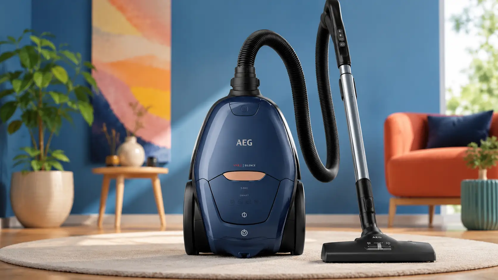 جاروبرقی AEG VX82-1-5DB در فضای مدرن خانه؛ تصویر شاخص مقاله نقد و بررسی تخصصی
