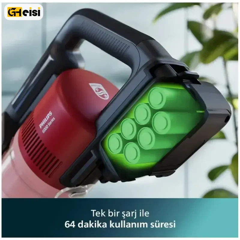 نمایش گرافیکی داخل باتری جارو شارژی عصایی فیلیپس مدل XC6552/01