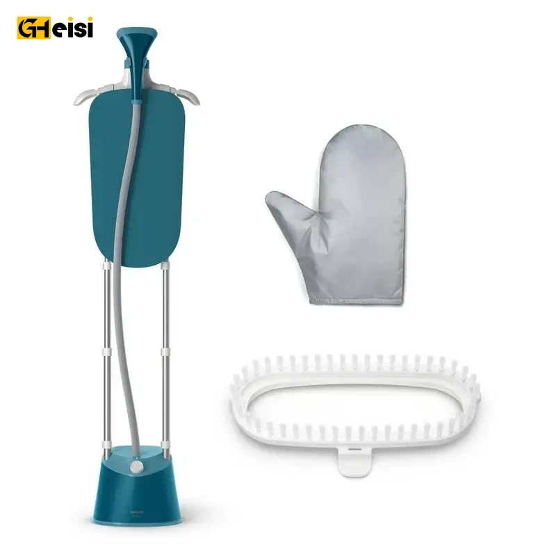 بخارگر ایستاده فیلیپس مدل STE1040 در کنار دستکش و سری مخصوص