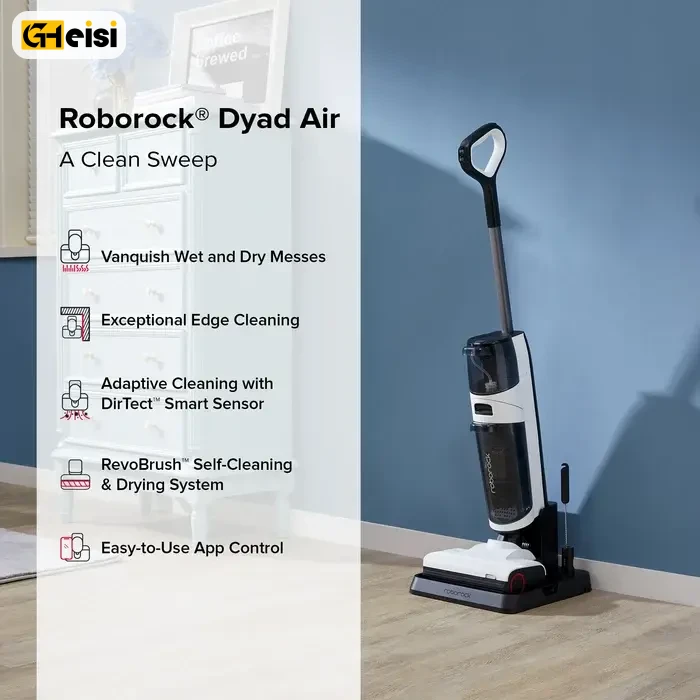 جارو شارژی زمین شوی روبوراک مدل Dyad Air روی داک شارژ